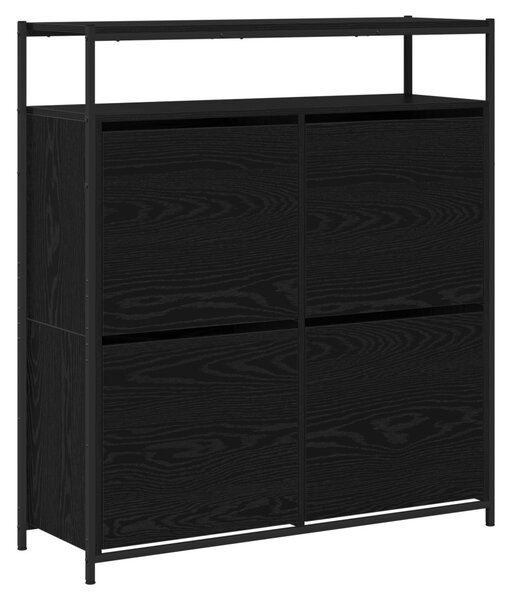 Cipőszekrény polcokkal Fekete tölgy 100 x 34 x 112 cm Faanyag