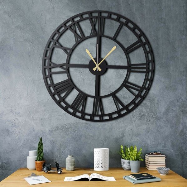 Wallity Dekoratív Fém Falióra Fekete WATCH-038