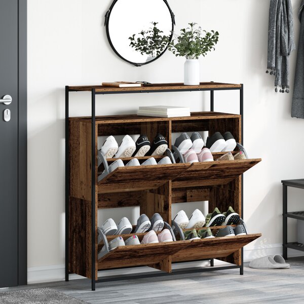 Cipőszekrény tárolóval Öreg fa 100 x 34 x 112 cm Faanyag