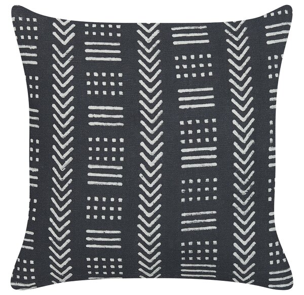 2 db díszpárna BENZOIN Pamut 45 x 45 cm Fekete Geometrikus mintás