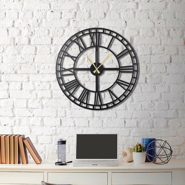 Wallity Dekoratív Fém Falióra Fekete WATCH-038