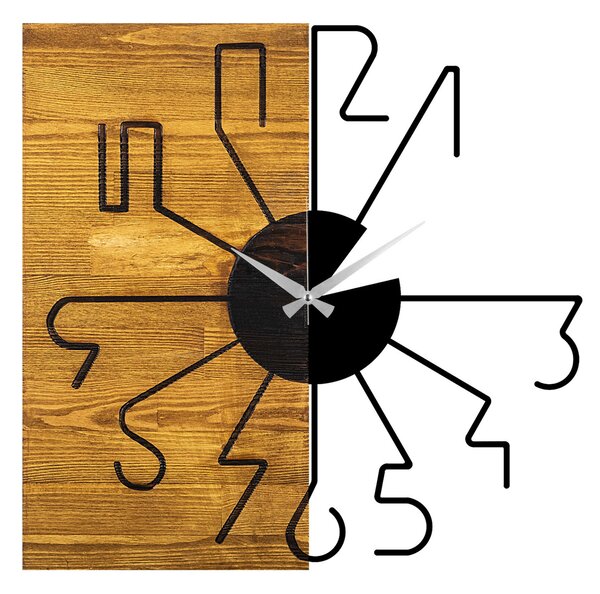 Wallity Decorative Wooden Wall Clock Walnut Black Wooden Clock 29