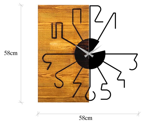 Wallity Decorative Wooden Wall Clock Walnut Black Wooden Clock 29