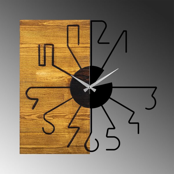 Wallity Decorative Wooden Wall Clock Walnut Black Wooden Clock 29