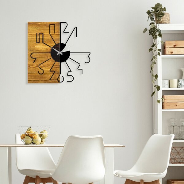 Wallity Decorative Wooden Wall Clock Walnut Black Wooden Clock 29