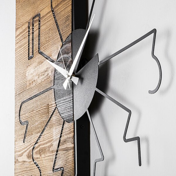 Wallity Decorative Wooden Wall Clock Walnut Black Wooden Clock 29