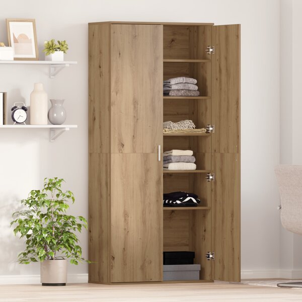 Highboard 80 x 35 x 180 cm Faanyag kézműves tölgy