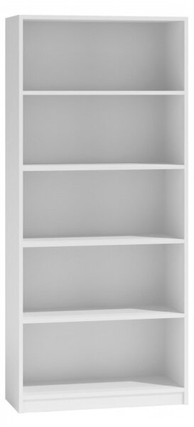 Keskeny könyvespolc RAUNO - 80 cm, fehér