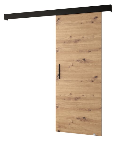 Tolóajtó 90 cm Sharlene I (artisan tölgy + matt fekete + fekete)