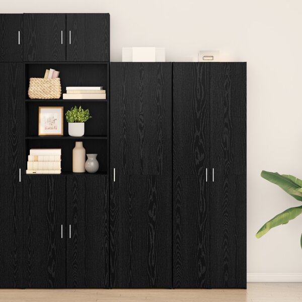VidaXL Fekete tölgy magas szekrény 50x42,5x185 cm Műanyag bútorok