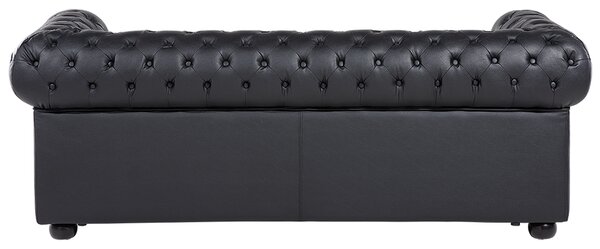 Kanapé 3 személyes CHESTERFIELD Bőr Fekete