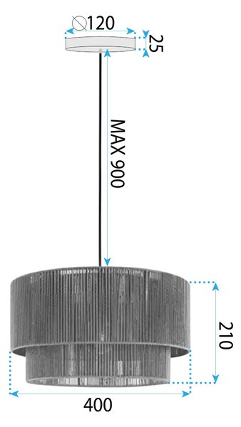 Mennyezeti lámpa APP1836-1CP NATURE BLACK