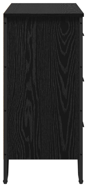 Éjjeliszekrény Fekete Tölgy 91x35.5x74.5 cm Szerelt Fa