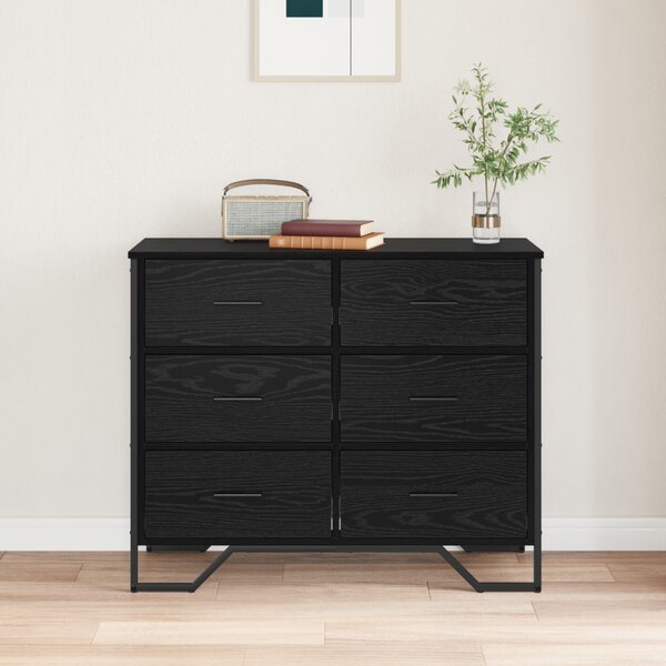 Éjjeliszekrény Fekete Tölgy 91x35.5x74.5 cm Szerelt Fa