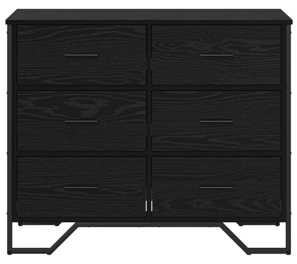 Éjjeliszekrény Fekete Tölgy 91x35.5x74.5 cm Szerelt Fa