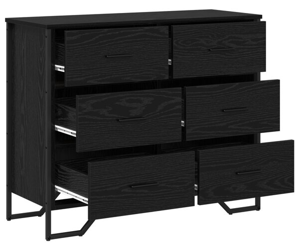 Éjjeliszekrény Fekete Tölgy 91x35.5x74.5 cm Szerelt Fa