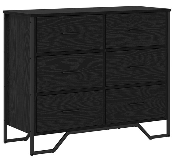 Éjjeliszekrény Fekete Tölgy 91x35.5x74.5 cm Szerelt Fa
