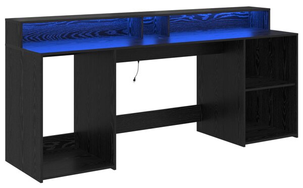 Fekete tölgy íróasztal 200x55x91 cm Szerelt fa
