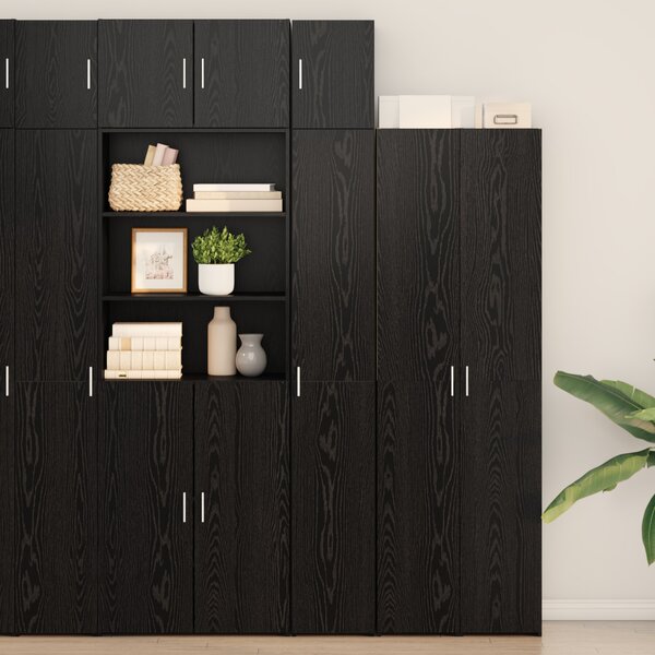 VidaXL Slim tárolószekrény Fekete tölgy 30x42.5x225 cm Szerelt fa