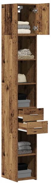 Tárolószekrény fiókkal 2 pcs Öreg fa 30 x 42,5 x 225 cm