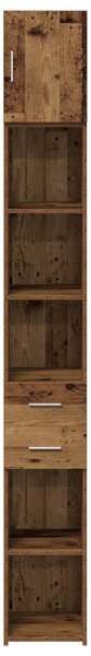 Tárolószekrény fiókkal 2 pcs Öreg fa 30 x 42,5 x 225 cm