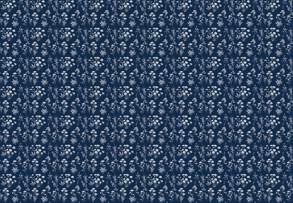 Fotótapéta - Virágminta kék háttéren (147x102 cm)