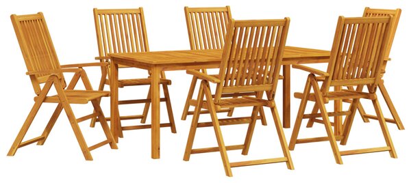 Kert étkező szett Összecsukható 7 pcs Barna Tömör Akácfa