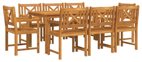 Kert étkező szett 9 pcs Barna Tömör Akácfa