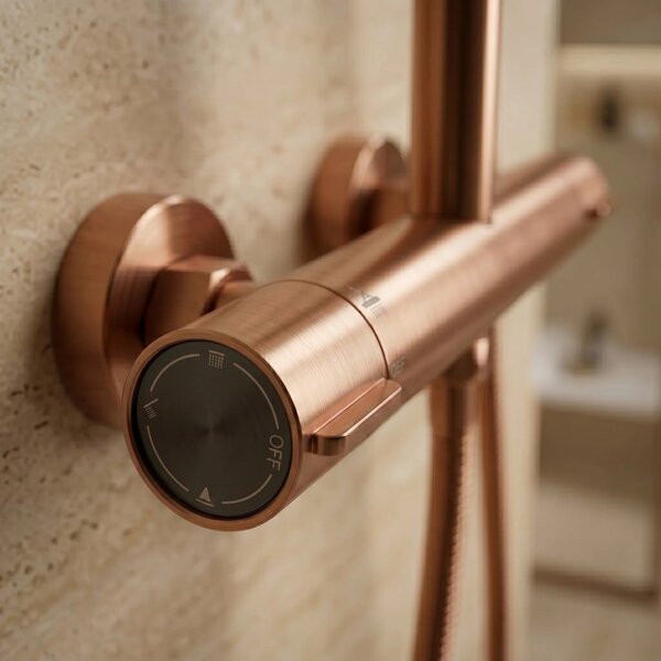 Termosztátos zuhanyszett Drop Brush Copper