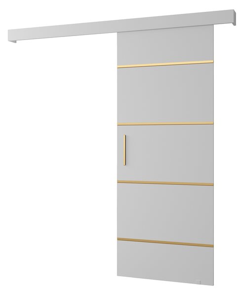 Tolóajtó 90 cm Sharlene IV (matt fehér + matt fehér + arany)