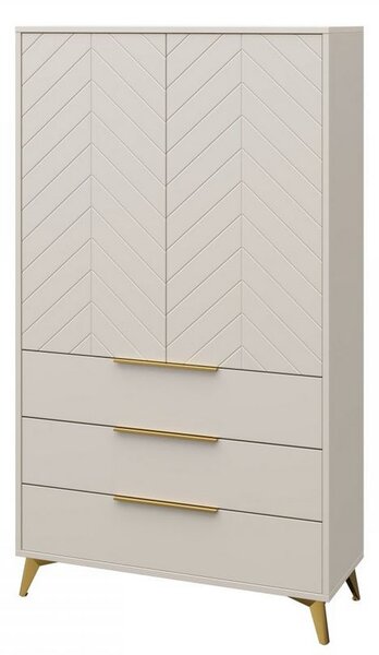 Széles gardrób 104 cm fiókokkal XELA - homokbézs