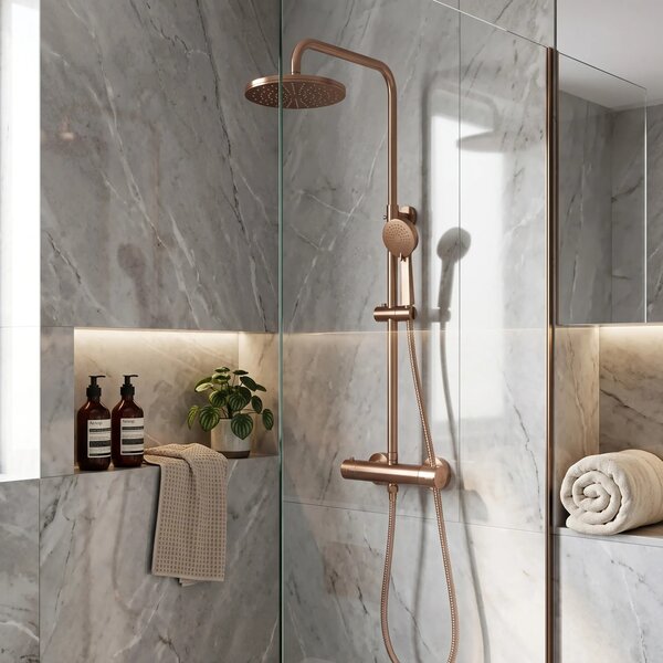 Zuhanyszett Termosztátos Rea Parot Light Brush Copper