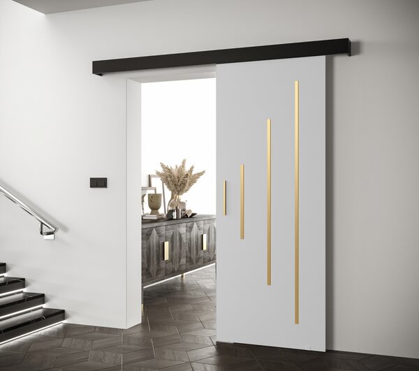 Tolóajtó arany fogantyúval SALOME 11 - 80 cm, fehér / fekete