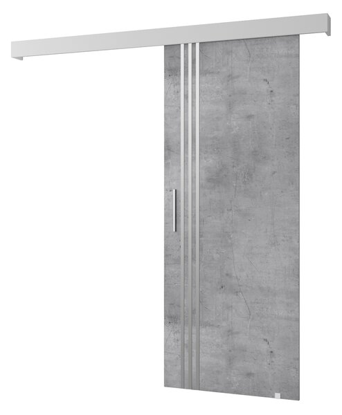 Tolóajtó 90 cm Sharlene VI (beton + matt fehér + ezüst). 1043831