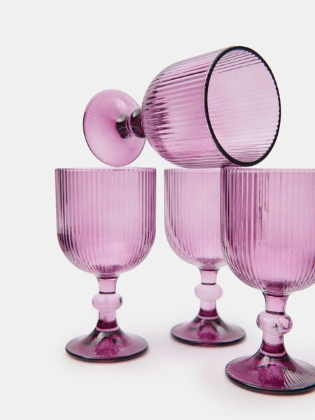 Sinsay - Bordázott poharak 4 db - bíbor