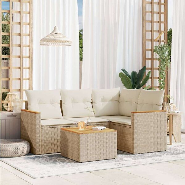 VidaXL Polyrattan Kerti Ülőgarnitúra - 5 részes - Bézs