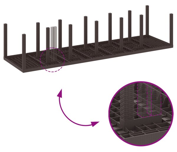Kert étkező szett 13 pcs Barna Polt rattan