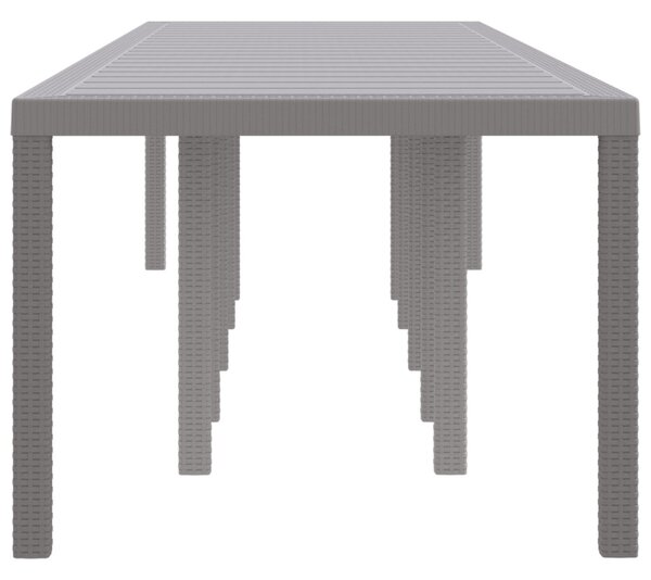 Kerti Asztal Világosszürke 350 x 100 x 74 cm polirattan