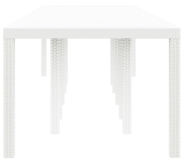 Kerti Asztal Fehér 350 x 100 x 74 cm polirattan