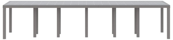 Kerti Asztal Világosszürke 350 x 100 x 74 cm polirattan