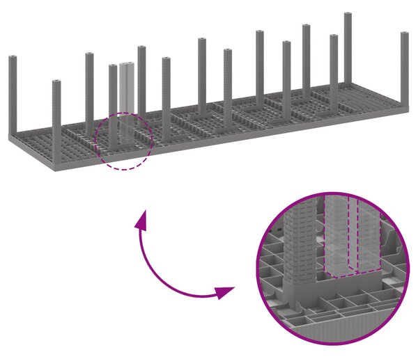 Kert étkező szett 13 pcs Világosszürke Polt rattan