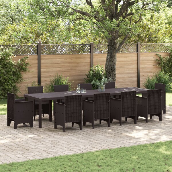 Kerti Asztal Barna 350 x 100 x 74 cm polirattan