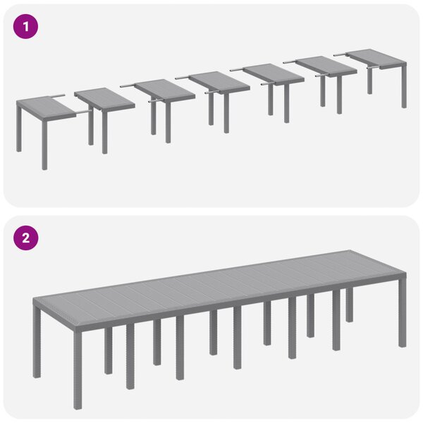 Kert étkező szett 13 pcs Világosszürke Polt rattan
