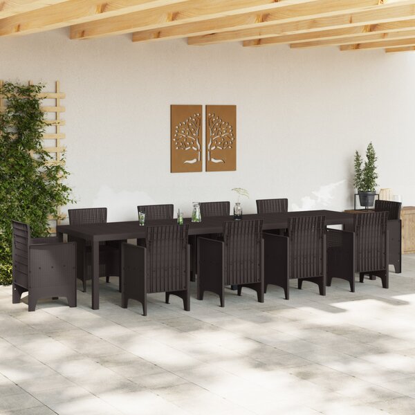 Kerti Asztal Barna 350 x 100 x 74 cm polirattan