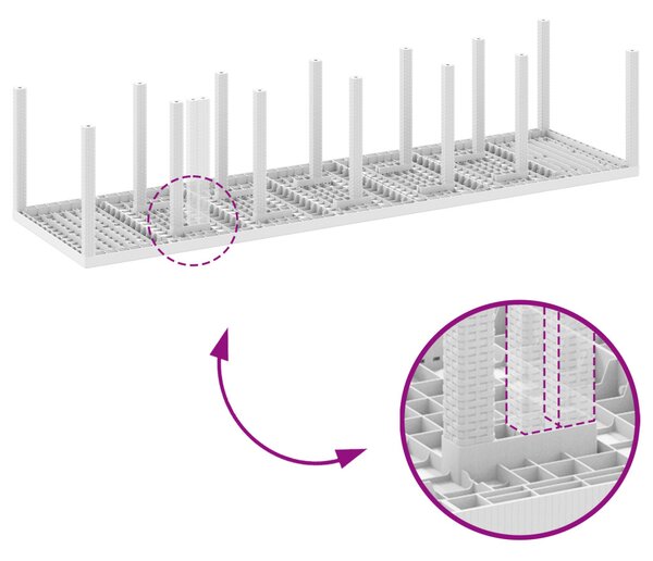 Kert étkező szett 13 pcs Fehér Polt rattan
