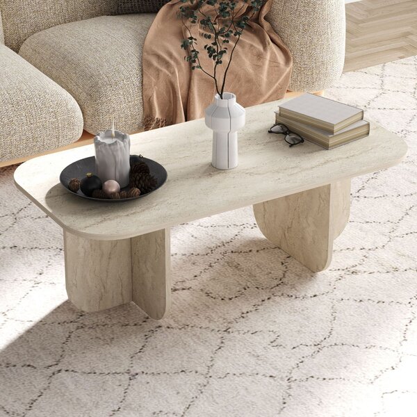 Hanah Home Travertine Becaj Dohányzóasztal - Travertine