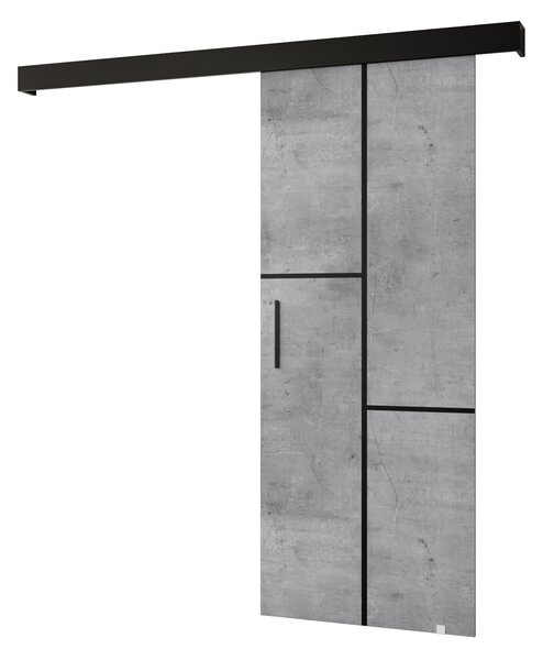 Tolóajtó 90 cm Sharlene VII (beton + matt fekete + fekete). 1043878