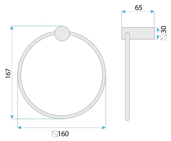 Fürdőszobai akasztó Ring 64106 SOLO Titan