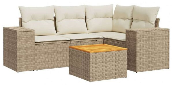 VidaXL Polyrattan Kerti Ülőgarnitúra - 5 részes - Bézs