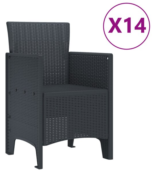 Kert étkező szett 15 db Antracit Polt rattan